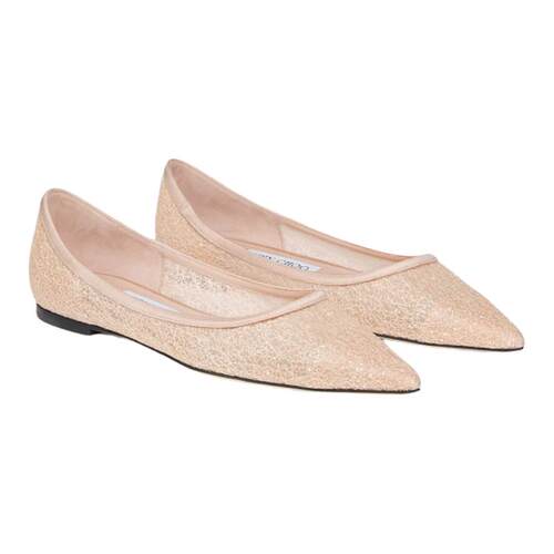 [双11抢先购限时满减]JIMMY CHOO/LOVE FLAT女棉花糖闪粉平底单鞋