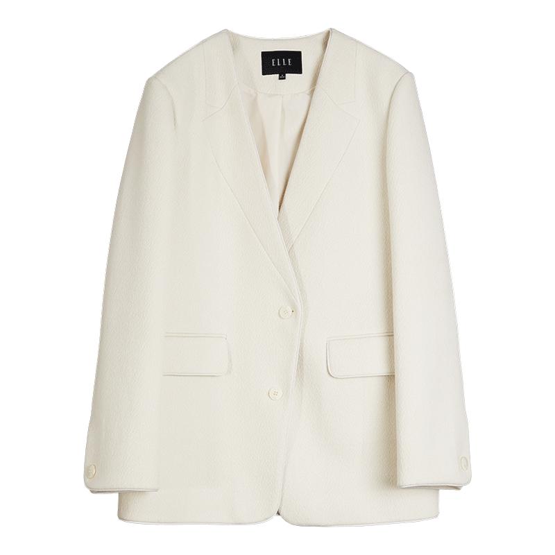 ELLE法式正肩V领西装外套