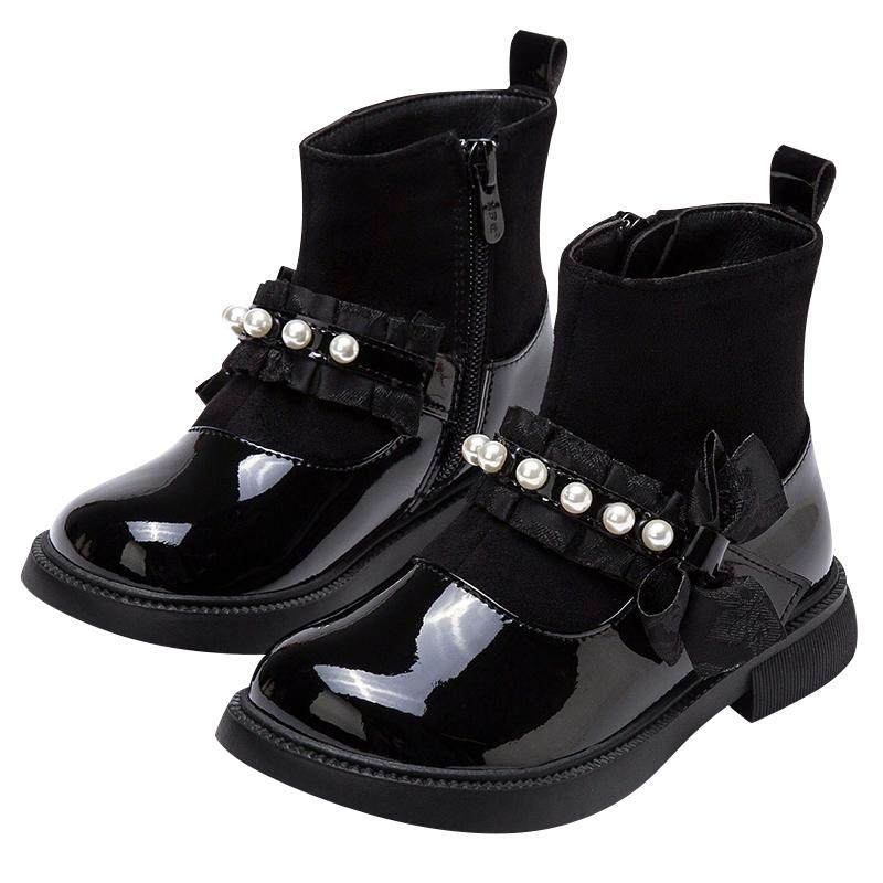 富罗迷女童靴子儿童短靴冬季新款雪地女孩加厚女孩洋气黑色公主靴,童鞋/婴儿鞋/亲子鞋,皮靴,淘宝优惠券,粉丝福利购,淘宝优惠卷