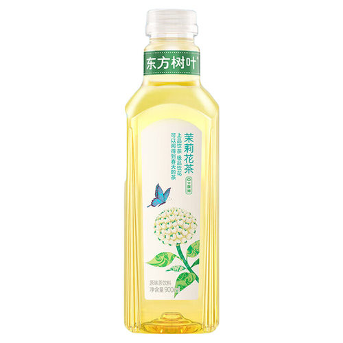农夫山泉东方树叶900ml*1瓶大瓶装0糖茶饮料茉莉花茶0卡0普洱绿茶