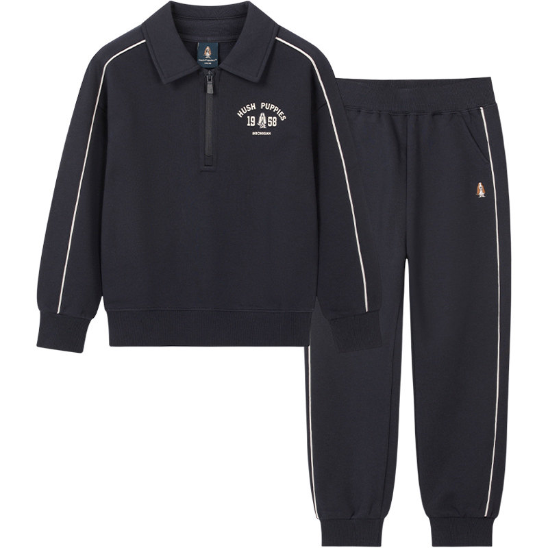 【25秋新品】暇步士童装男童套装大童翻领卫衣儿童休闲长裤两件套,童装/婴儿装/亲子装,套装,淘宝优惠券,粉丝福利购,淘宝优惠卷