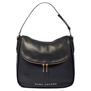 【新年特惠】MARC JACOBS/莫杰 MJ 牛皮黑色经典复古hobo包