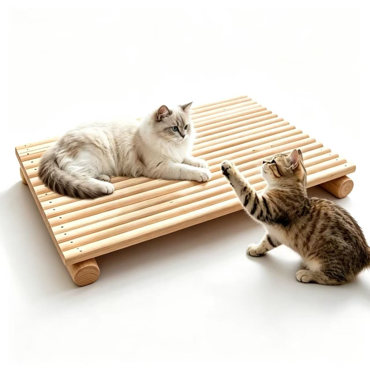 实木不掉屑耐磨猫抓板猫床特大号