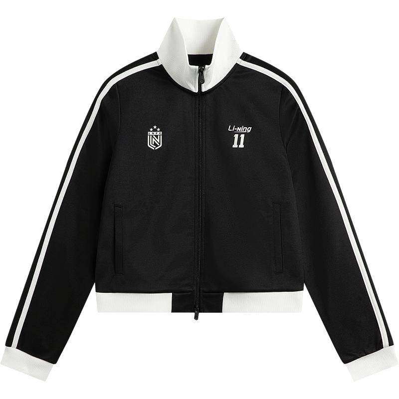 李宁短款外套女士官方新款冬季女装正肩卫衣美式上衣立领运动茄克