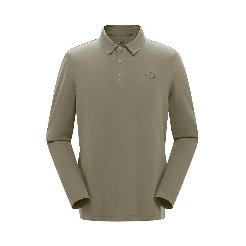 伯希和户外速干T恤男春夏抑菌长袖上衣干爽透气polo衫快干运动衣