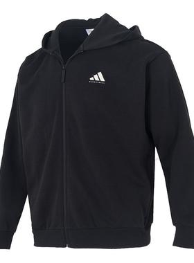 Adidas阿迪达斯2025冬季新款男装女装BB FZ HOODY针织夹克KB3064