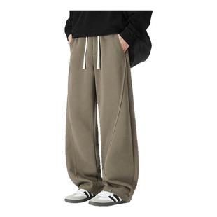 弯刀运动卫裤 加绒加厚阔腿休闲长裤 男士 秋冬季 子 2025新款 罗蒙美式