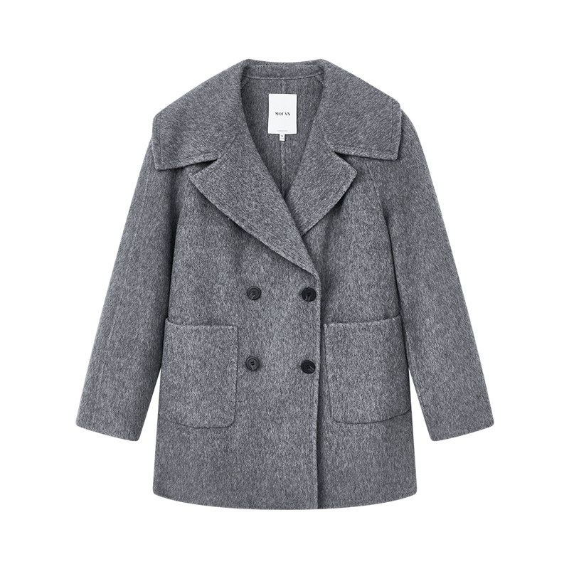 MOFAN摩凡冬新款米白毛呢外套