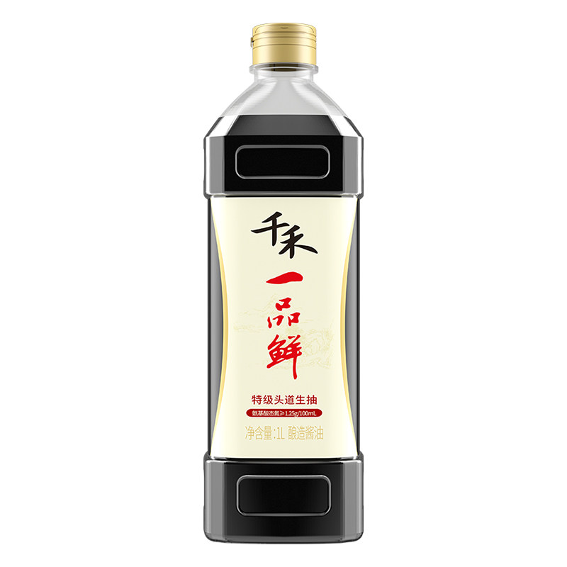 千禾一品鲜特级头道生抽酿造酱油1L家用炒菜凉拌调味品提味增鲜