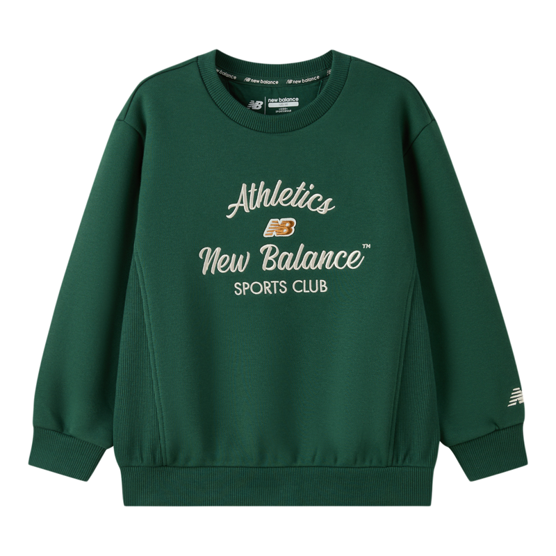 New Balance nb童装男女儿童秋冬新款圆领加绒套头卫衣ND7ZF4E043