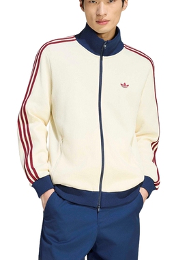 adidas阿迪达斯三叶草华夫格漏斗领夹克2026春男针织外套 KY5769