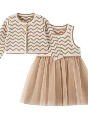 【圣诞】PawinPaw卡通小熊童装25年冬季新款女宝宝连衣裙两件套装