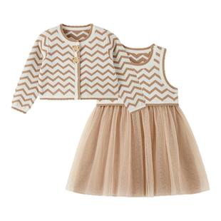 新款 25年冬季 PawinPaw卡通小熊童装 女宝宝连衣裙两件套装 圣诞