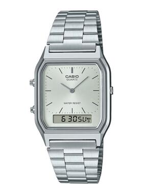 casio卡西欧手表男复古小方块学生双显石英电子非机械AQ-230A-7A