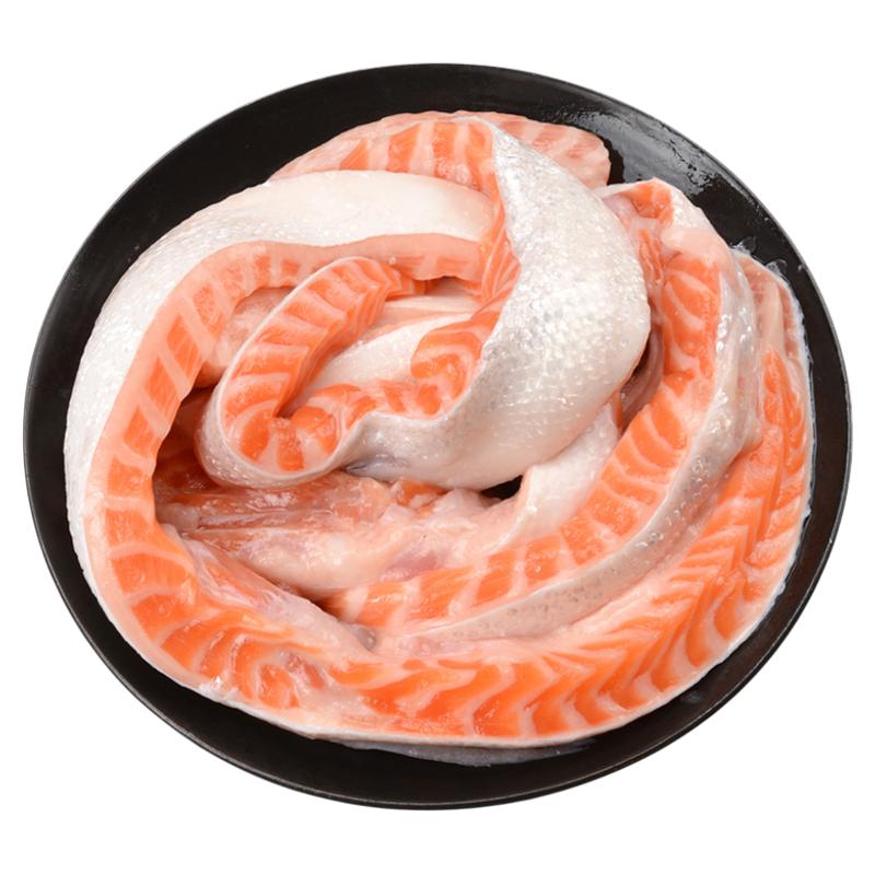 挪威三文鱼鱼腩条新鲜分割边角料