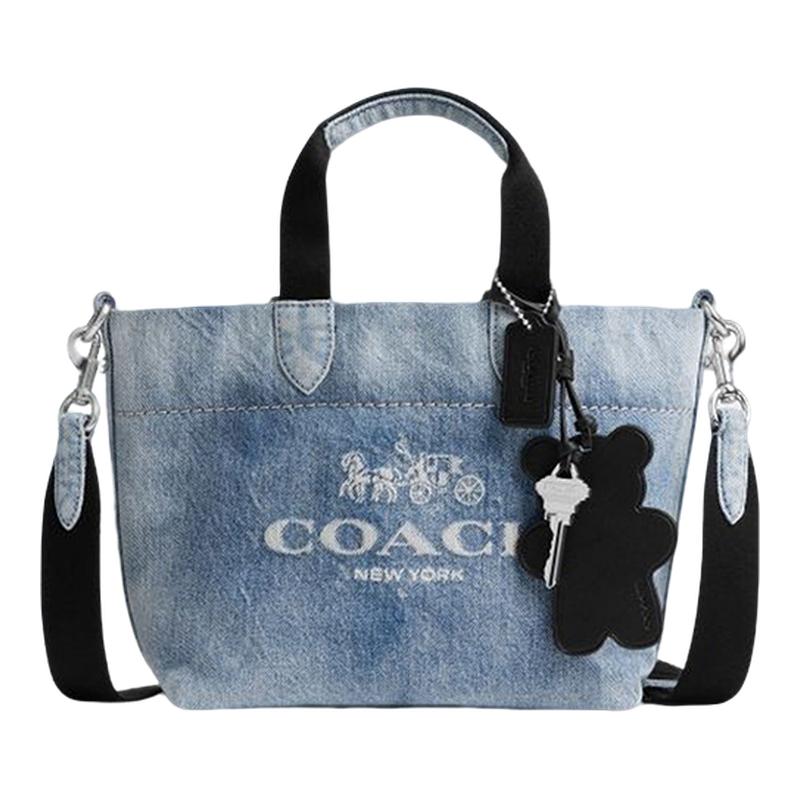 COACH/蔻驰官方 奥莱款女士丹宁牛仔TOUR单肩斜挎包迷你托特CEB33