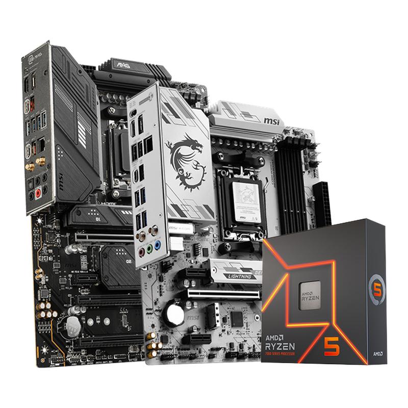 AMD锐龙R5 7600X盒装搭微星B650M B850M 6E X670E战斧主板CPU套装