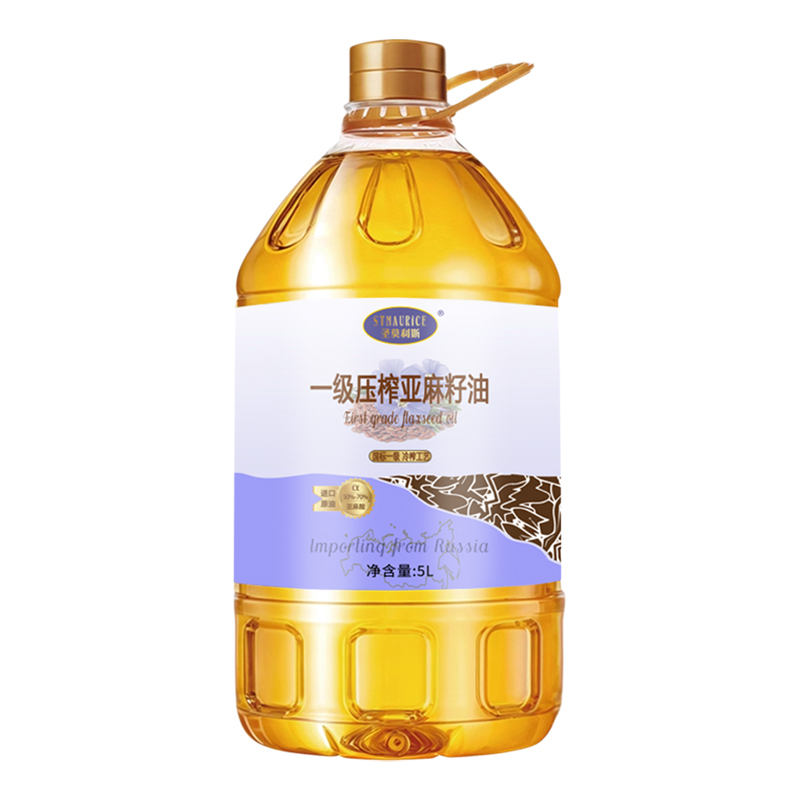 100%纯亚麻籽油5L大桶装
