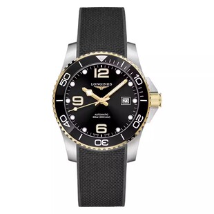 浪琴Longines康卡斯手表 橡胶带自动机械潜水男表L3.781.3.78.9