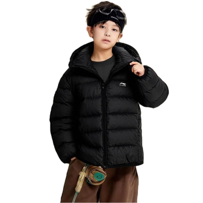 李宁童装男女中大童短款羽绒服