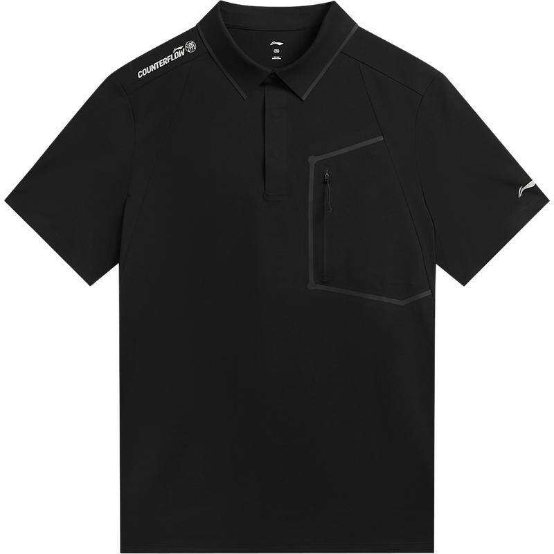 李宁户外CF溯｜短袖POLO衫男士新款半袖透气T恤翻领针织运动服