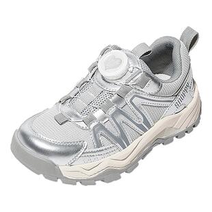 斯纳菲女童运动鞋春季儿童网面透气跑步鞋旋转纽扣软底轻便体闲鞋