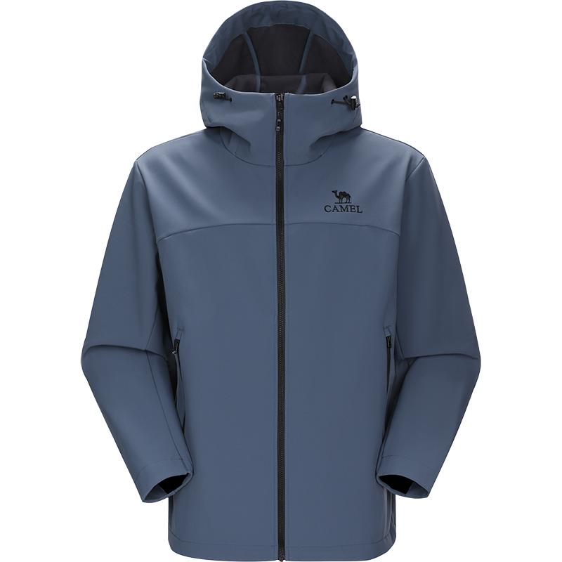 骆驼户外冲锋软壳衣外套男款25秋冬夹克黑色防风百搭休闲上衣情侣