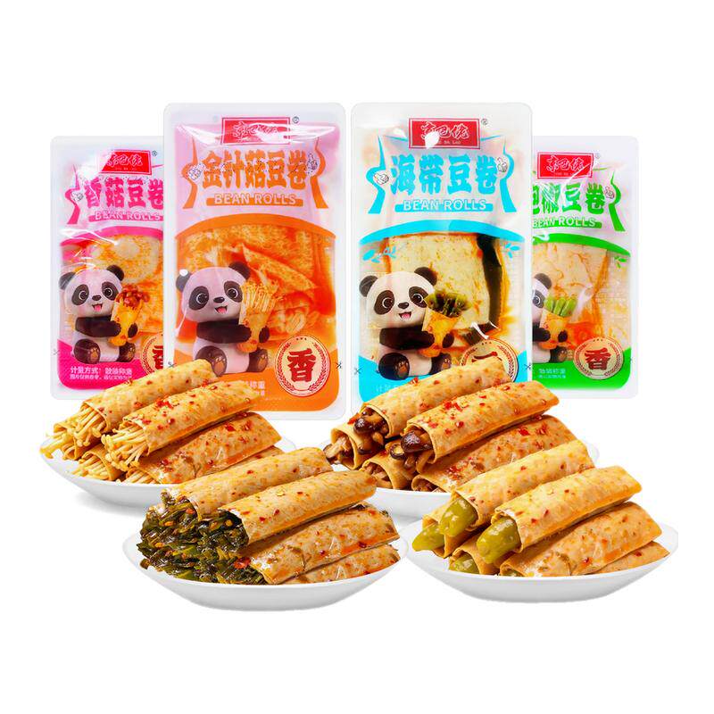 金针菇夹心豆卷海带香菇豆腐干麻辣解馋小零食小包装素食休闲小吃