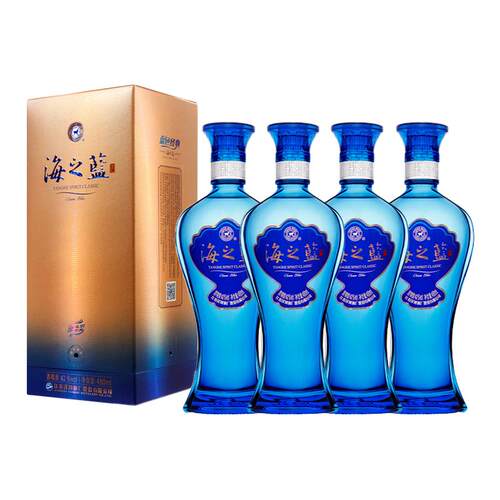 【组合】洋河海之蓝42度480ml*4瓶绵柔型浓香白酒-2018版