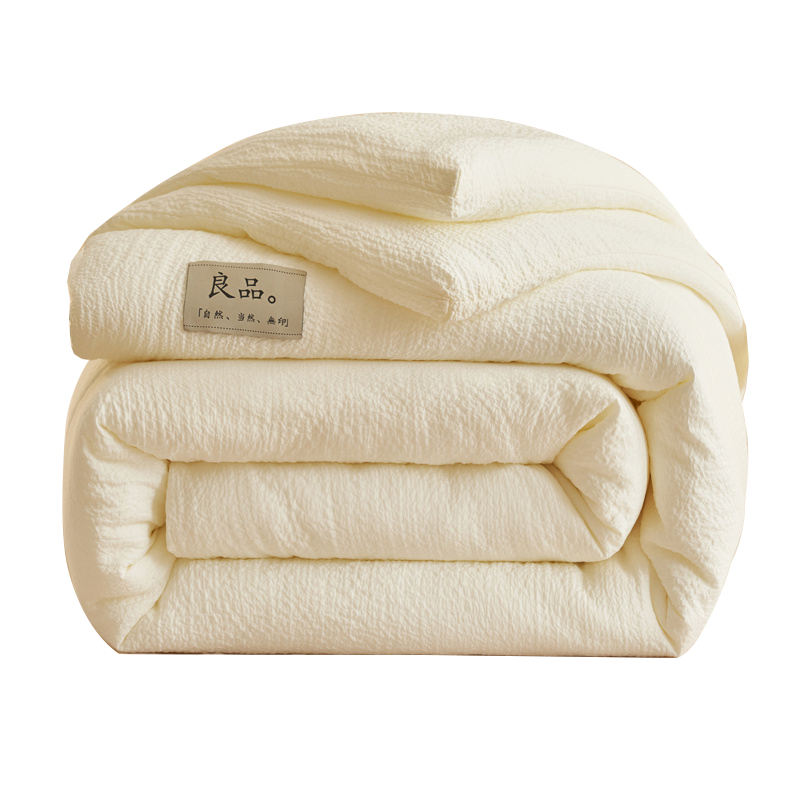 无印良品大豆纤维被2025新款韩系皱皱格被子冬被加厚春秋空调被芯