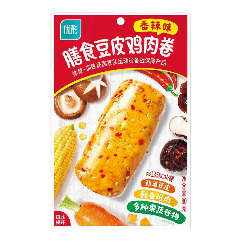优形豆皮肉卷鸡肉卷80g/袋干豆腐卷解馋饱腹食品健身代餐即食开袋,零食/坚果/特产,鸡肉零食,淘宝优惠券,粉丝福利购,淘宝优惠卷