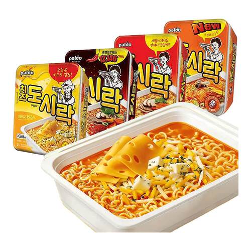 热巴同款】韩国paldo八道泡面芝士泡菜辣牛肉碗面速食泡面方便面