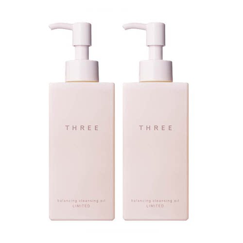 THREE限定樱花卸妆油185ml*2支养肤温和深层清洁不刺激干敏感肌bb