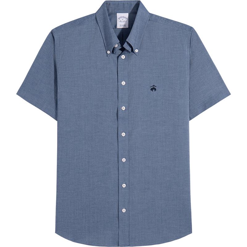 Brooks Brothers/布克兄弟男士25春夏新款牛津纺刺绣logo短袖衬衫