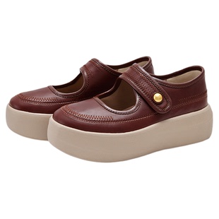 [小奶糕]莎莎苏2026春新款厚底增高小金珠运动玛丽珍单鞋复古休闲