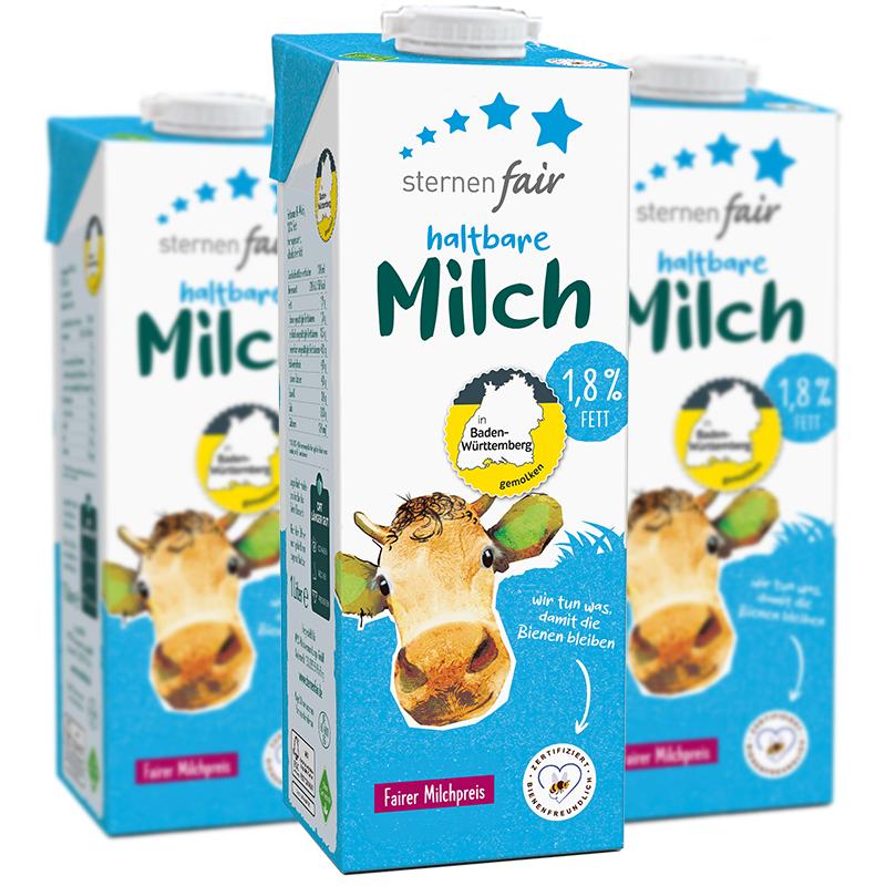 德版喜德宝进口部分脱脂高钙纯牛奶1L*3德国超市同款