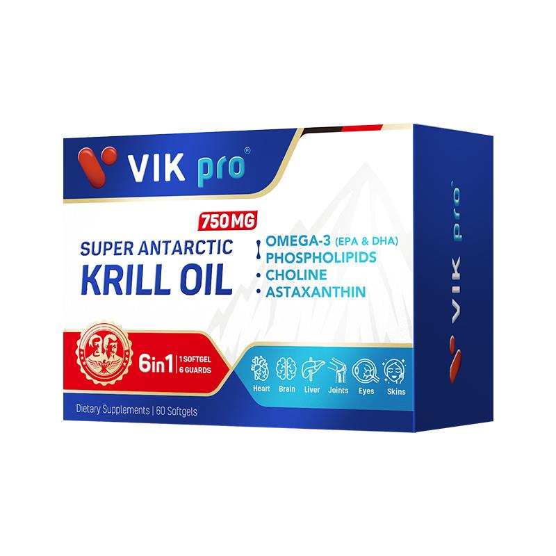 【百亿补贴】德国VIKpro纯南极磷虾油60粒磷脂型omega3深海鱼油