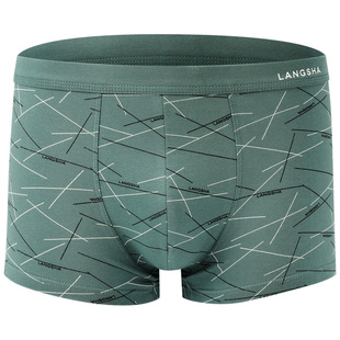 衩宽松透气青年四角短裤 男生纯棉10A抗菌裆平角裤 头 内裤 浪莎男士