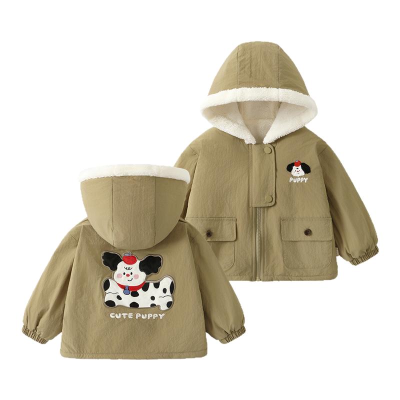 咔咔熊猫婴儿连帽外套棒球服冬装