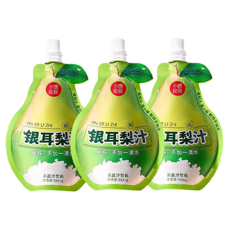 小碗良食银耳梨汁果汁饮料秋梨膏袋装100ml儿童果蔬汁饮料