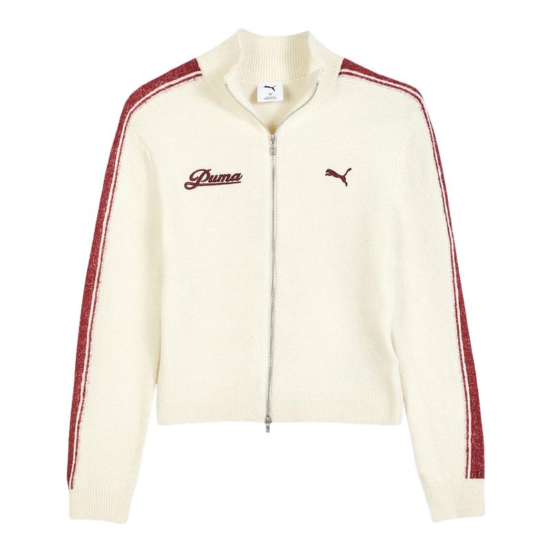 PUMA彪马外套女装冬季新款运动服立领针织毛衣夹克 635719-87