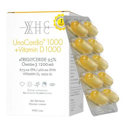 WHC小千金深海鱼油DHA维生素D3胶囊omega3高纯度rTG结构成人60粒