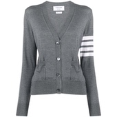女士四条纹休闲针织开衫 薄外套 THOM BROWNE 6期免息 典彩系列