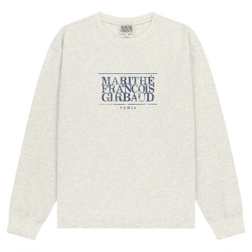 MARITHE裂纹印花LOGO长袖T恤