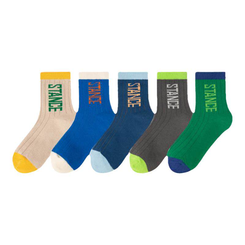 儿童袜子纯棉中筒袜秋冬季男童中大童袜子全棉运动袜学生春秋潮袜