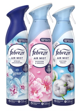 英国Febreze风倍清空气清新剂除臭去异味持久留香卫生间厨房卧室