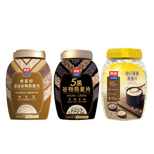 西麦高纤谷物黑麦燕麦片不加蔗糖