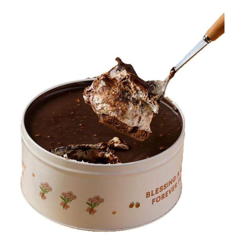 铁罐子蛋糕动物奶油巧克力脆皮慕斯甜品抹茶蓝莓味干酪小蛋糕顺丰