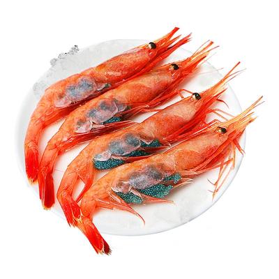 新货蓝盒俄罗斯北极甜虾刺身2斤