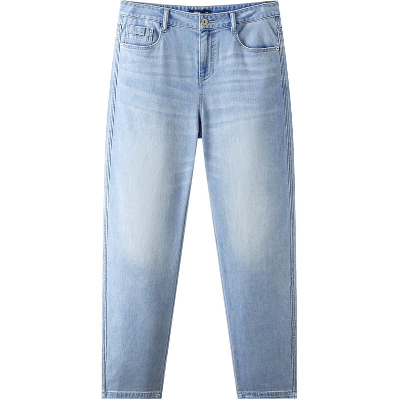 森馬涼感直筒褲復古做舊牛仔褲男